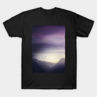 Purple Mountains - Alps in Morning Mist T-Shirt